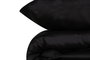 L'essentiel linge de maison Juego de funda de edredón de satén de algodón, Negro, Doble